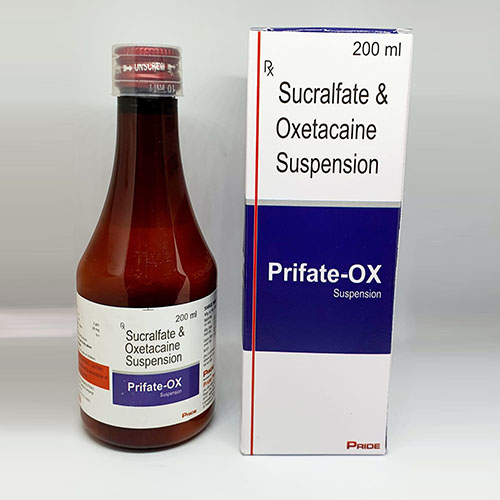 Product Name: Prifate OX, Compositions of Prifate OX are Suralfate & Oxetaciane Suspension - Pride Pharma