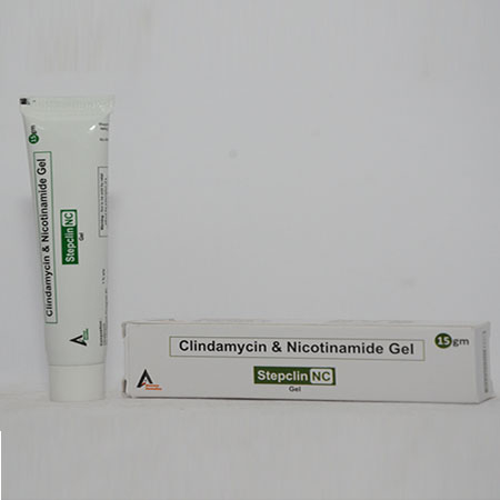 Product Name: STEPCLIN NC, Compositions of STEPCLIN NC are Clindamycin & Nicotinamide Gel - Alencure Biotech Pvt Ltd
