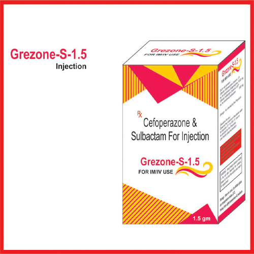 Product Name: Grezone S 1.5, Compositions of Grezone S 1.5 are Cefoperazone  & Sulbactam for Injection - Greef Formulations