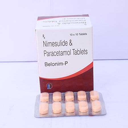 Product Name: Belonim P, Compositions of Belonim P are Nimesulide & Paracetamol Tablets - Eviza Biotech Pvt. Ltd