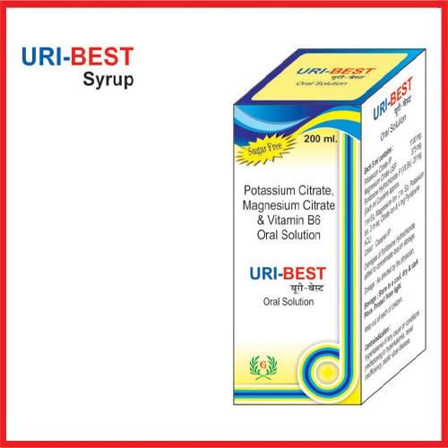 Product Name: Uri Best, Compositions of Uri Best are Potassium Citrate,Magnesium Citrate & Vitamin B6 Oral Solution - Greef Formulations