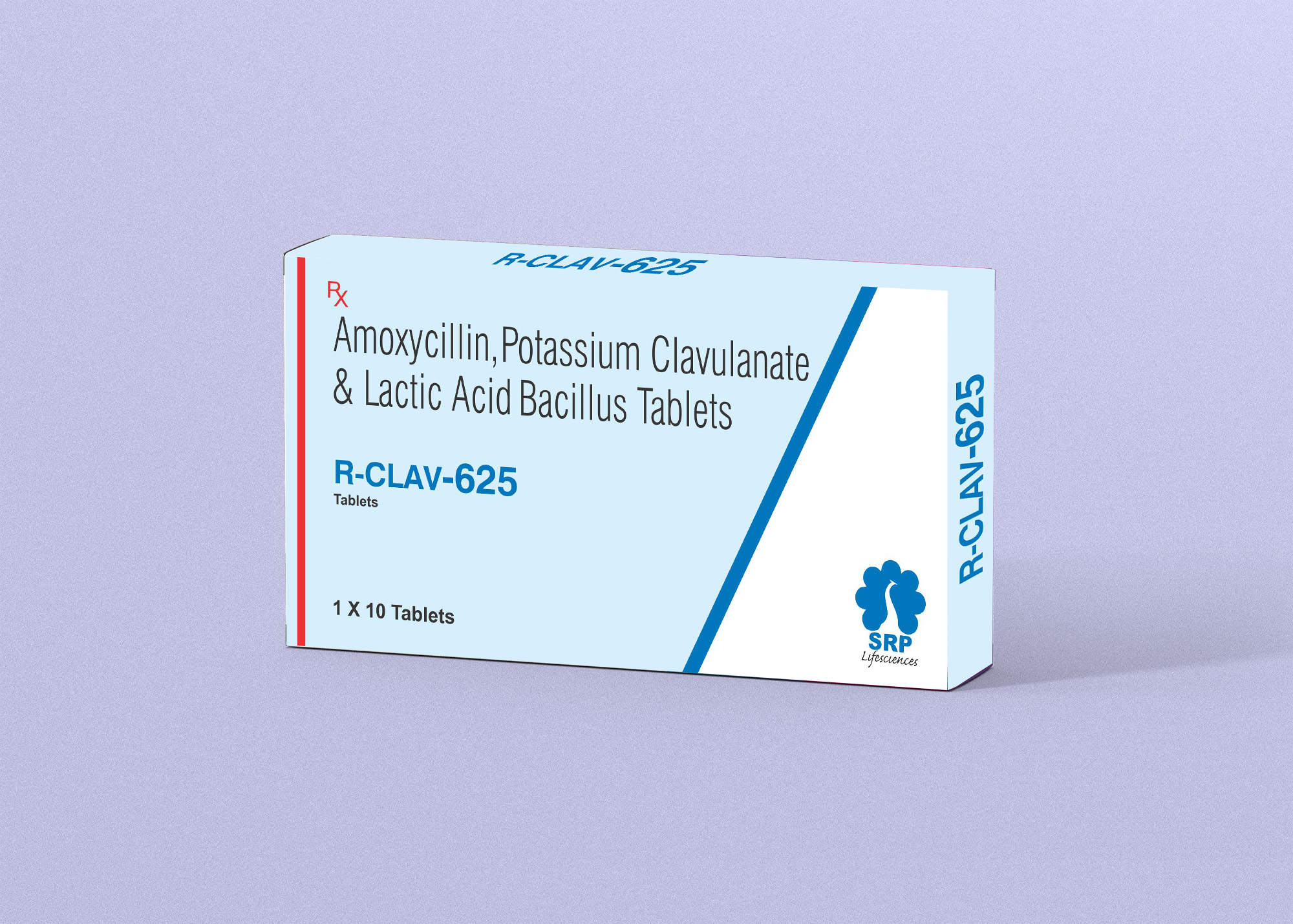 Product Name: R CLAV 625, Compositions of R CLAV 625 are Amoxicillin, Potassium Clavulanate & Lactic Acid Bacillus Tablets - Cynak Healthcare
