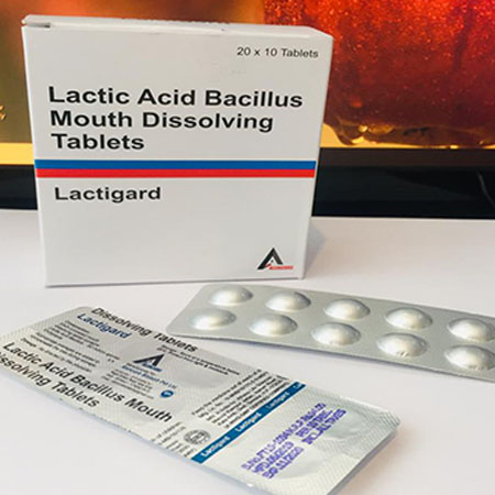 Product Name: LACTIGARD, Compositions of LACTIGARD are Lactic Acid Bacillus Mouth Dissolving  Tablets - Alencure Biotech Pvt Ltd
