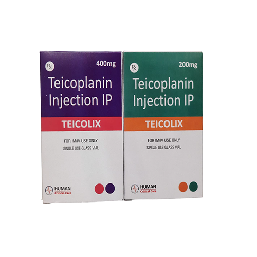 Product Name: TEICOLIX RANGE, Compositions of TEICOLIX RANGE are Teicoplanin Injection IP - Human Biolife India Pvt. Ltd