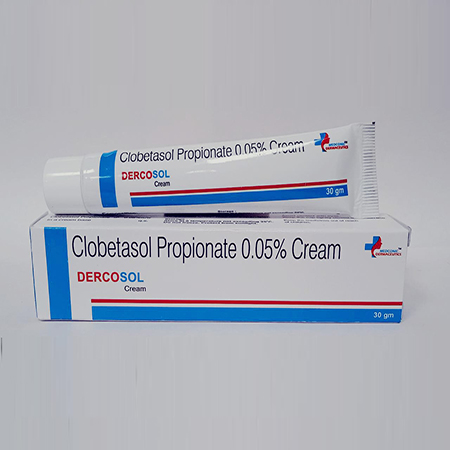 Product Name: Dercosol, Compositions of Dercosol are Clobestol Propionate 0.05% Cream - Ronish Bioceuticals