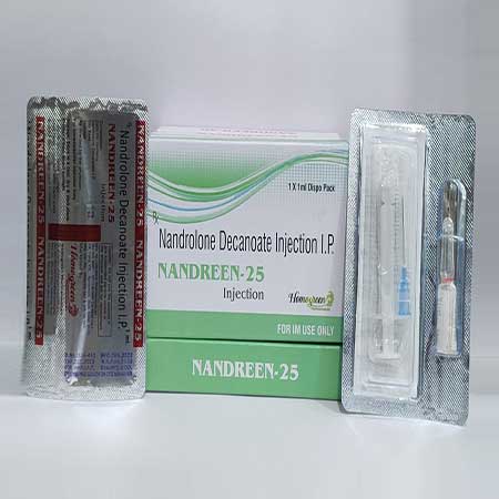 Product Name: Nandreen 25, Compositions of Nandreen 25 are Nandrolone Decanoate Injection I.P. - Abigail Healthcare