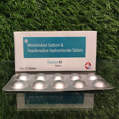 Product Name: Fexros M, Compositions of Fexros M are Montelukast Sodium & Fexofenadine Hydrochloride Tablets - Crossford Healthcare