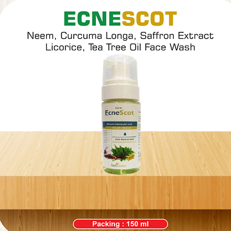 Product Name: Ecnescot, Compositions of Ecnescot are Neem,Curcuma Longa,Saffron Extract Licorice,Tea Tree Oil Face Wash - Scothuman Lifesciences