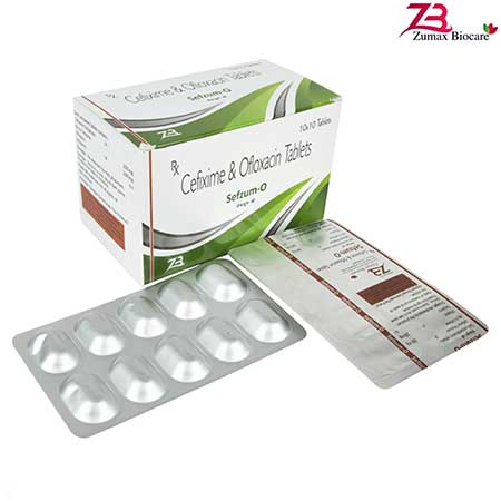 Product Name: Sefzum O, Compositions of Sefzum O are Cefixime & Oflaxacin Tablets - Zumax Biocare