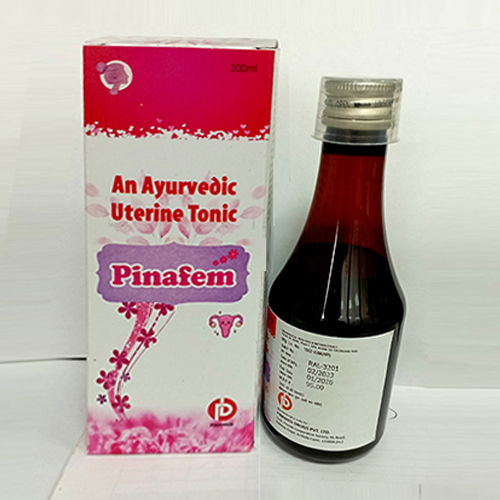 Product Name: Pinafem Syrup, Compositions of Pinafem Syrup are An Ayurvedic Uterine Tonic - Pinamed Drugs Private Limited