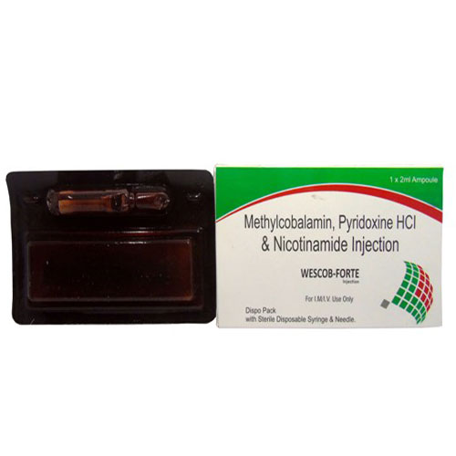 Product Name: WESCOB FORTE , Compositions of WESCOB FORTE  are Methylcobalamin, Pyridoxine HCI & Nicotinamide - Edelweiss Lifecare