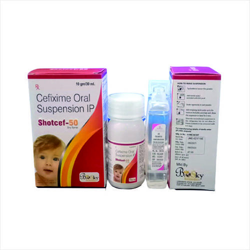 Product Name: Shotcef 50, Compositions of Shotcef 50 are Cefixime Oral Suspension IP - Biosky Remedies