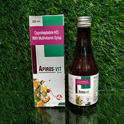 Product Name: Apiros Vit, Compositions of Apiros Vit are Cyproheptadine Hcl with Multivitamin Syrup - Crossford Healthcare