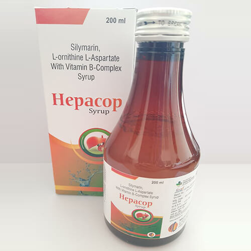 Product Name: Hepacop, Compositions of are Silymarine, L-Ornithine,L-Asparate with B-Complex Syrup - Macro Labs Pvt Ltd