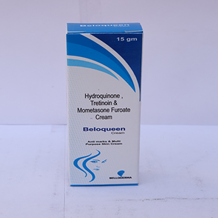 Product Name: Beloqueen, Compositions of are Hydroquinone, Tretinion & Mometasone Furate Cream - Eviza Biotech Pvt. Ltd