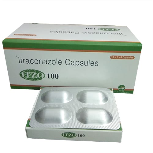 Product Name: ITZO 200 Capsules, Compositions of ITZO 200 Capsules are Itraconazole Capsules 200mg - JV Healthcare