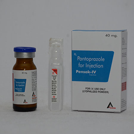 Product Name: PENSAK IV, Compositions of PENSAK IV are Pantoprazole For Injection - Alencure Biotech Pvt Ltd