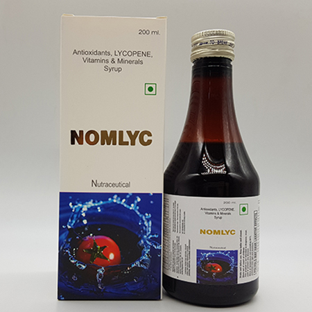 Product Name: Nomlyc, Compositions of Nomlyc are Antioxidants , Lycopene, Vitamins and Minerals  Syrup - Acinom Healthcare