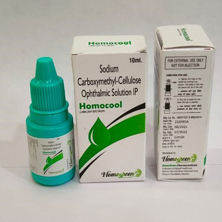 Product Name: Homocool, Compositions of Homocool are Sodium Carboxymethyl-Cellulose Ophathalmic Solution IP - Abigail Healthcare