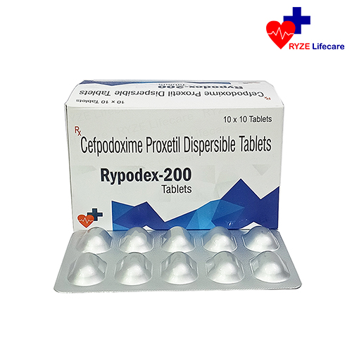 Product Name: Rypodex 200, Compositions of Rypodex 200 are Cefpodoxime Proxetil Dispersible Tablets. - Ryze Lifecare