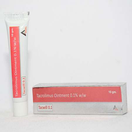 Product Name: TACWILL 0.1, Compositions of TACWILL 0.1 are Tacrolimus Ointment 0.1 w/w - Alencure Biotech Pvt Ltd