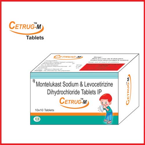 Product Name: Cetrug M, Compositions of Cetrug M are Montelukast Sodium & Levocetirizine Dihydrochloride Tablets IP - Greef Formulations