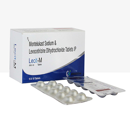 Product Name: LECIT M, Compositions of LECIT M are Montelukast Sodium & Levocetrizine Dihydrochloride Tablets IP - Mediquest Inc