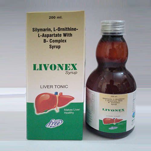 Product Name: Livonex, Compositions of Livonex are Silymarin, L-Ornithine, L-asparate with B-Complex Syrup - Aman Healthcare