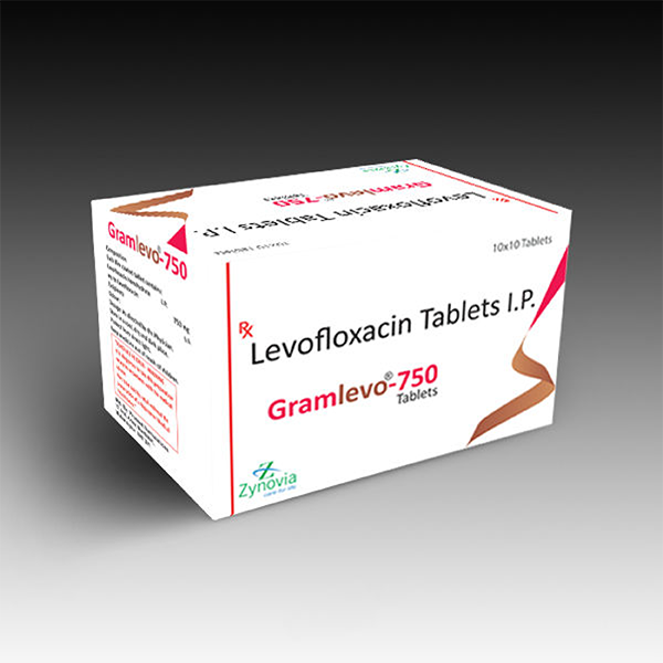 Product Name: Gramlevo 750, Compositions of Gramlevo 750 are Levofloxacin Tablets I.P - Zynovia Lifecare