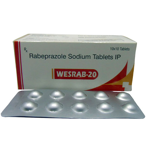 Product Name: WESRAB 20, Compositions of WESRAB 20 are Rabeprazole 20mg - Edelweiss Lifecare