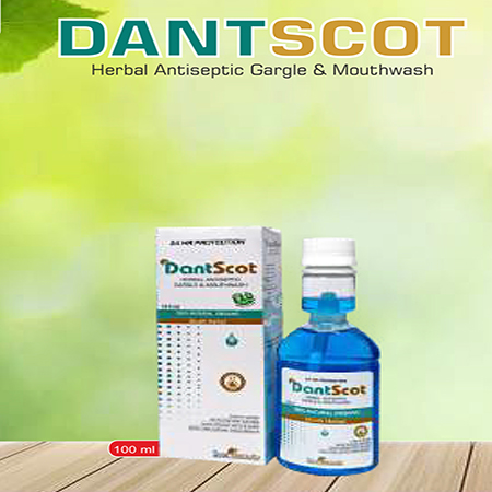 Product Name: Dantscot, Compositions of Dantscot are Herbal  Antiseptic Gargle & Mouthwash - Scothuman Lifesciences