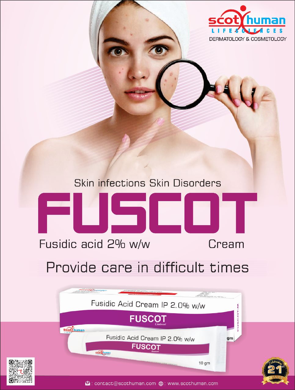 Product Name: Fuscot, Compositions of Fuscot are Fisidic Acid Cream IP 2.0 % w/w - Pharma Drugs and Chemicals