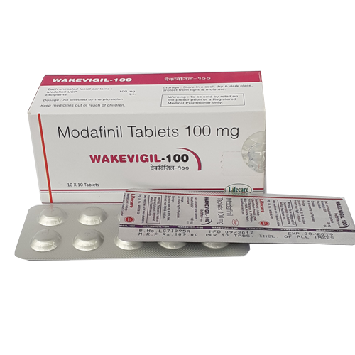 Product Name: Wakevigil 100, Compositions of Wakevigil 100 are Modafinil Tablets 100mg - Lifecare Neuro Products Ltd.