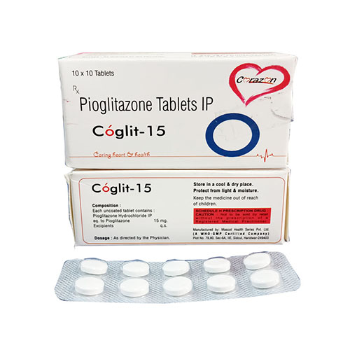 Product Name: Coglit 15, Compositions of Coglit 15 are Pioglitazone Tablets IP - Arlak Biotech