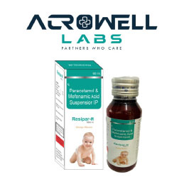 Product Name: Resipar M, Compositions of Resipar M are Paracetamol & Mefenamic Acid Suspension IP - Acrowell Labs Private Limited