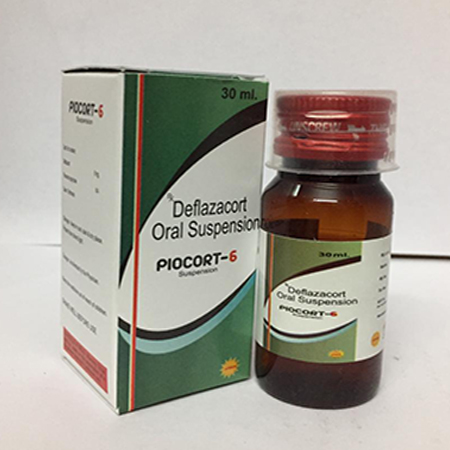 Product Name: PIOCORT 6, Compositions of PIOCORT 6 are Deflazacort Oral Suspension - Apikos Pharma