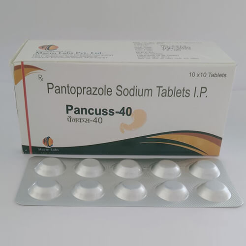 Product Name: Pancus 40, Compositions of Pancus 40 are Pantaprazole Sodium Tablets I.P. - Macro Labs Pvt Ltd