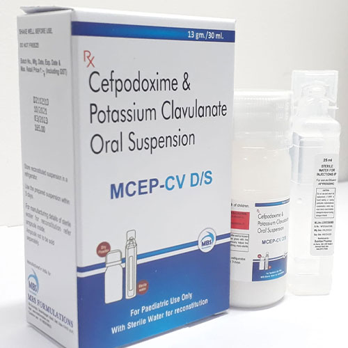 Product Name: Mcep CV D/S, Compositions of Mcep CV D/S are cefpodoxime & Potassium Clavulanate Oral - MBS Formulation