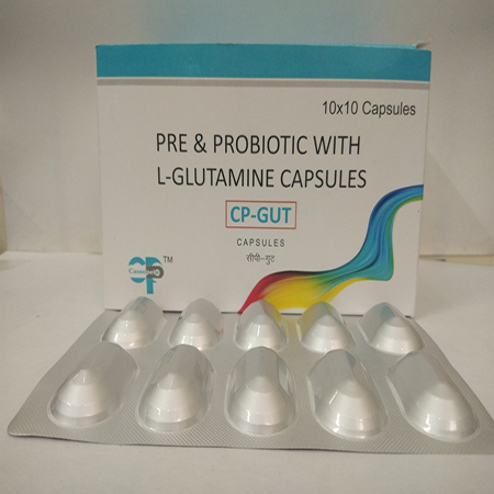 Product Name: CP GUT, Compositions of CP GUT are Pre-pro Biotics L-glutamine - Cassopeia Pharmaceutical Pvt Ltd