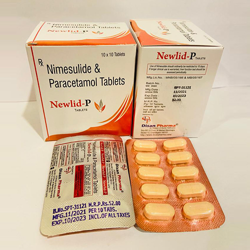 Product Name: Newlid P, Compositions of Newlid P are Nimesulide and Paracetamol Tablets - Disan Pharma