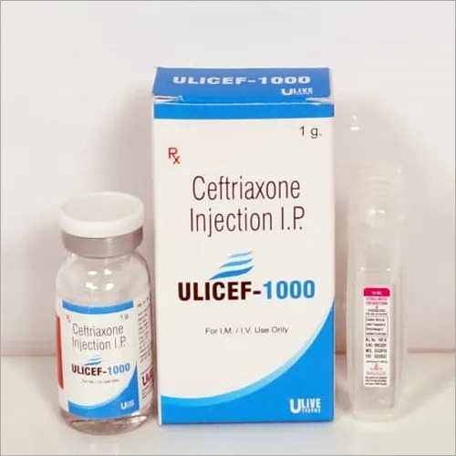 Product Name: Ulicef 1000, Compositions of Ceftriaxone-Injection-I-P are Ceftriaxone-Injection-I-P - Yodley LifeSciences Private Limited