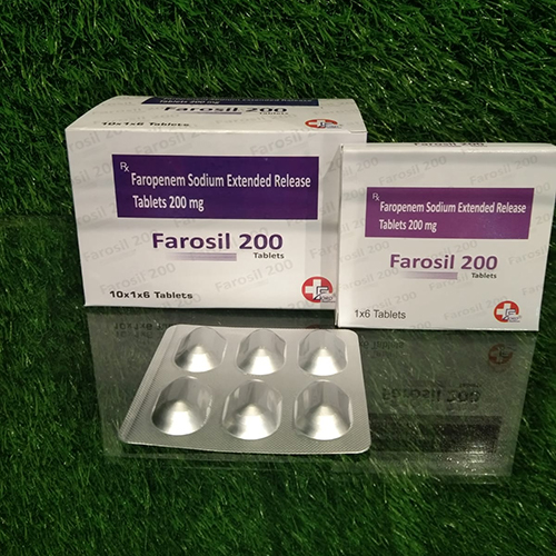 Product Name: Farosil 200, Compositions of Farosil 200 are Faropenem Sodium Extended Release Tablets 200 mg - Crossford Healthcare