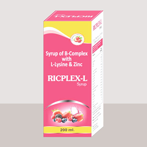 Product Name: Ricplex L, Compositions of Ricplex L are Syrup of B Complex with L Lysine & Zinc - Aseric Pharma