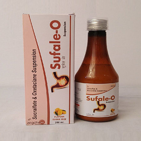 Product Name: Sufale O, Compositions of Sufale O are Sucralfate & Oxetacaine Supension - Zegchem