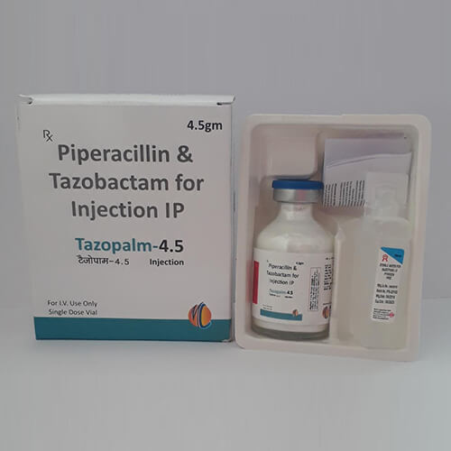 Product Name: Tazopalm 4.5, Compositions of Tazopalm 4.5 are Piperacillin & Tazobactam For Injection IP - Macro Labs Pvt Ltd
