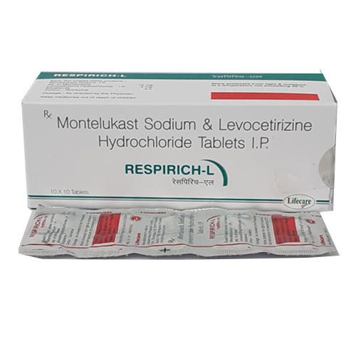 Product Name: Respirich L, Compositions of Respirich L are Montelukast Sodium & Levocetrizine Hydrochloride Tablets IP - Lifecare Neuro Products Ltd.