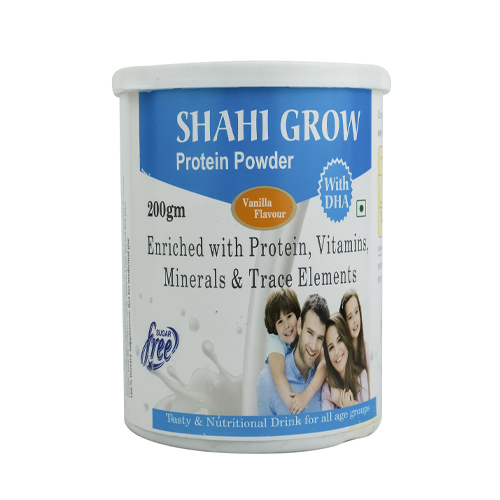 Product Name: Shahi Grow Protein Powder, Compositions of Shahi Grow Protein Powder are Enriched woth Protein, Vitamins, Minerals & Trace Elements - Senen Biotech