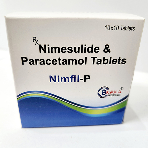 Product Name: Nimfil P, Compositions of Nimfil P are Nimesulide & Paracetamol Tablets - Bkyula Biotech