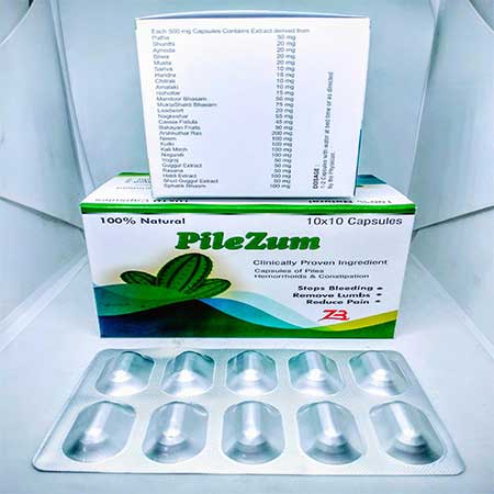 Product Name: Pilezum, Compositions of Clinically Proven Ingredients are Clinically Proven Ingredients - Zumax Biocare