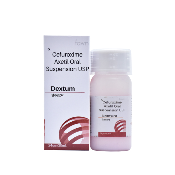 Product Name: DEXTUM, Compositions of DEXTUM are Cefuroxime Oral Suspension USP 125mg - Fawn Incorporation